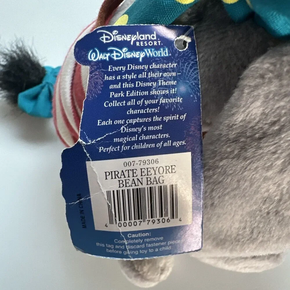 Walt Disney World Pirate Eeyore Bean Bag Plush Disneyland Resort Theme Park NWT